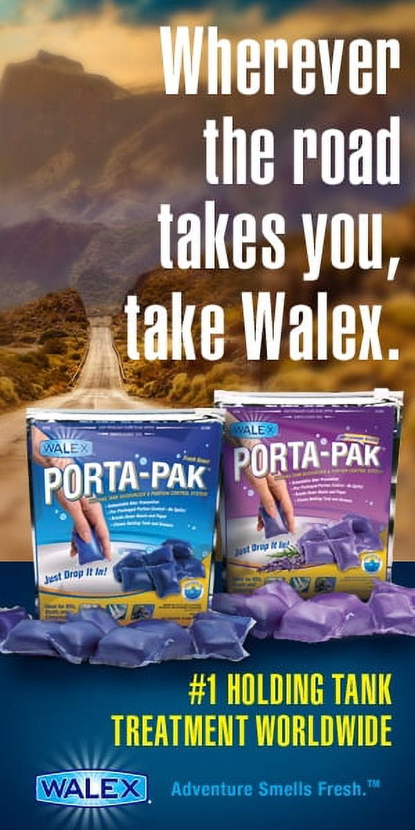 Walex Porta-Pak Deodorizer for Black Holding Tank Odor Control, 10-Pack, Purple, Lavender Scent, Small Drop-in Pods