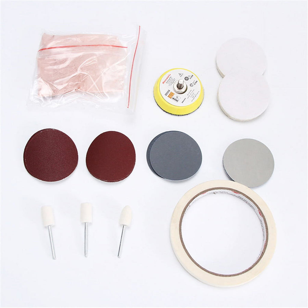 Fuluru 20PCS Automotive Glass Scratch Remover Kit Polishing Sandpaper Cerium Oxide Tool
