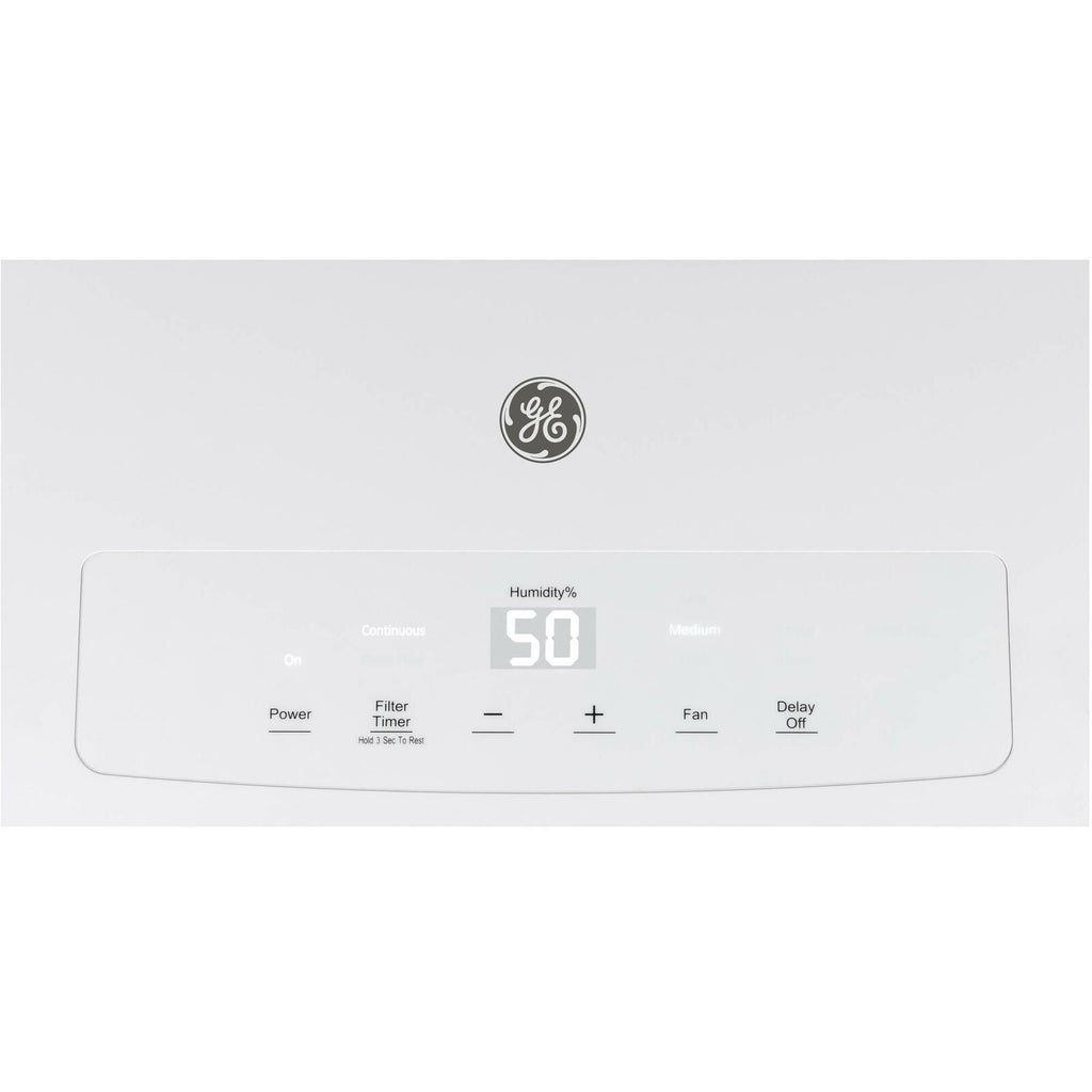 Restored GENERAL ELECTRIC 50-Pint Portable Dehumidifier with Drain, White (Refurbished)