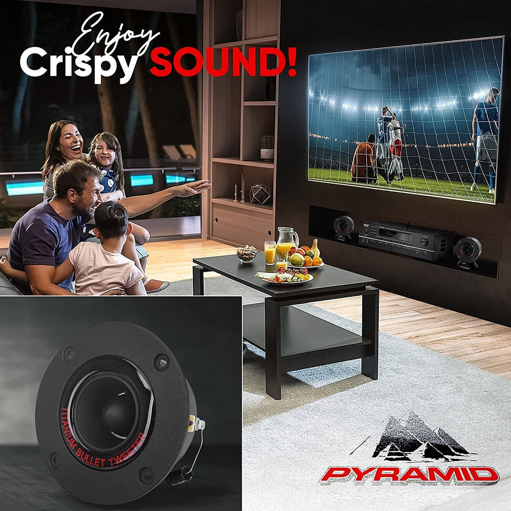 Pyramid TW18BK 3.25" 300W Pro Horn Car Audio Speaker Titanium Tweeter