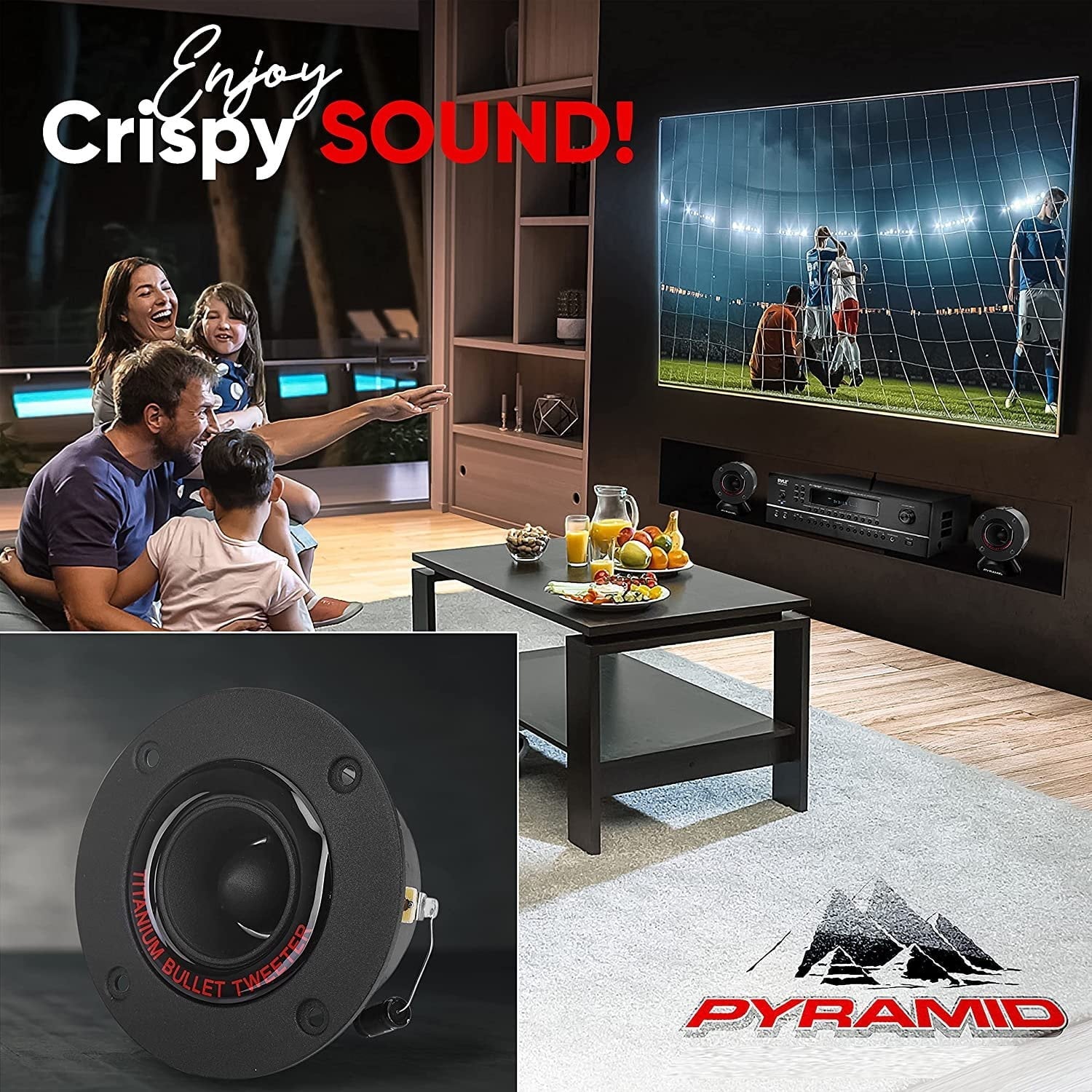 Pyramid TW18BK 3.25" 300W Pro Horn Car Audio Speaker Titanium Tweeter