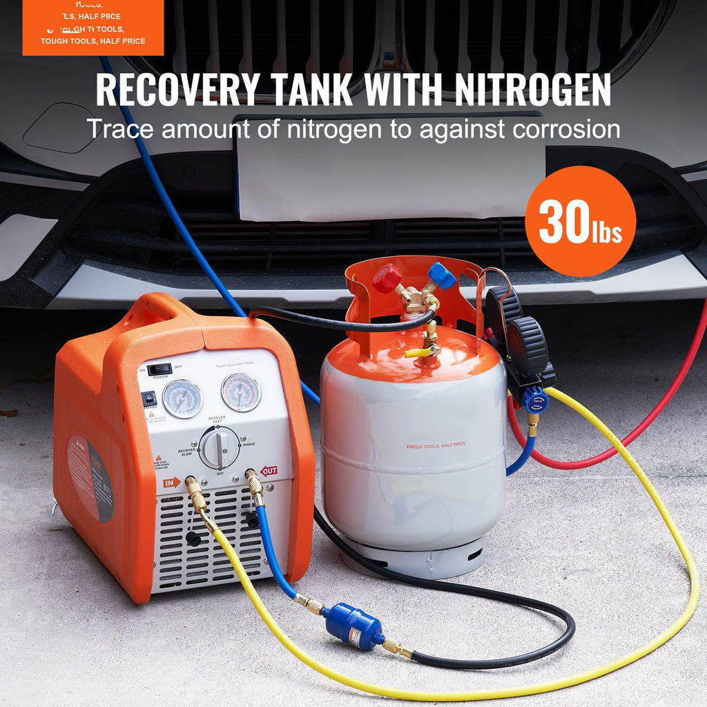 BENTISM 30lbs Refrigerant Recovery Tank Reusable Reclaim Cylinder Tank 400 PSI liquid Rated Y Valve for All Refrigerants