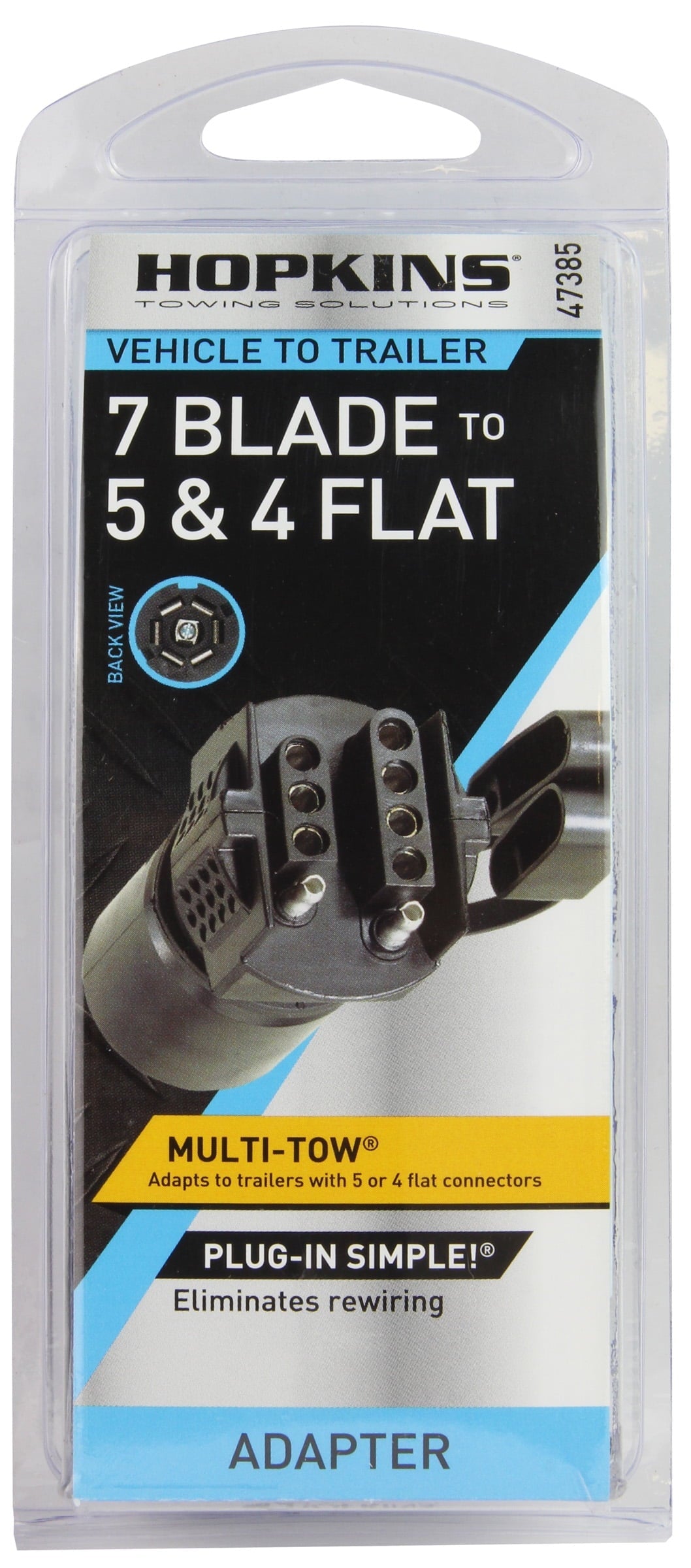 Hopkins Towing Solutions Multi-Tow 7 Blade to 5 and 4 Flat Adapter, New, 47385