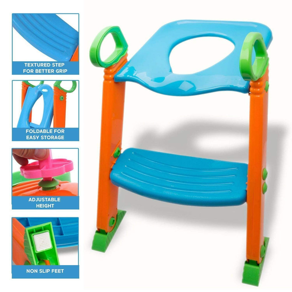 Alayna Potty Toilet Seat with Step Stool Ladder, 3 in 1 Trainer for Kids, Girls or Boys