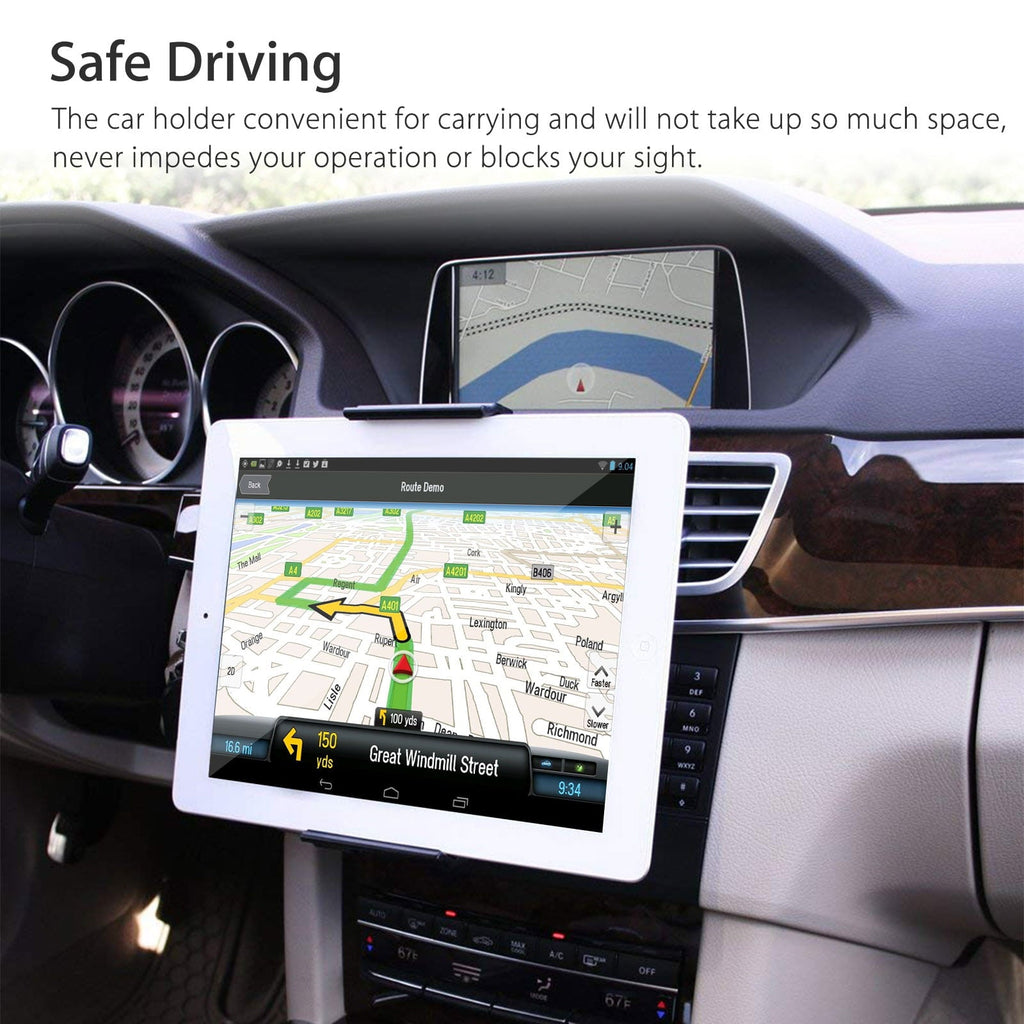 Tablet Car Mount, TSV Universal Car CD Slot Mount, 360degree Rotation Adjustable CD Player Holder Fit for 8-10" iPad Air, Pro, Samsung Tab, LG, HTC Tablets