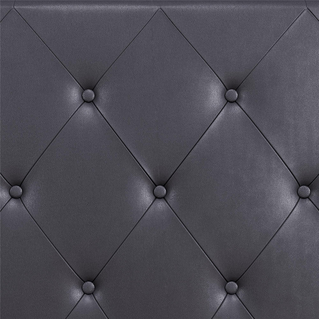 DHP Dakota Upholstered Platform Bed, Queen, Gray Faux Leather