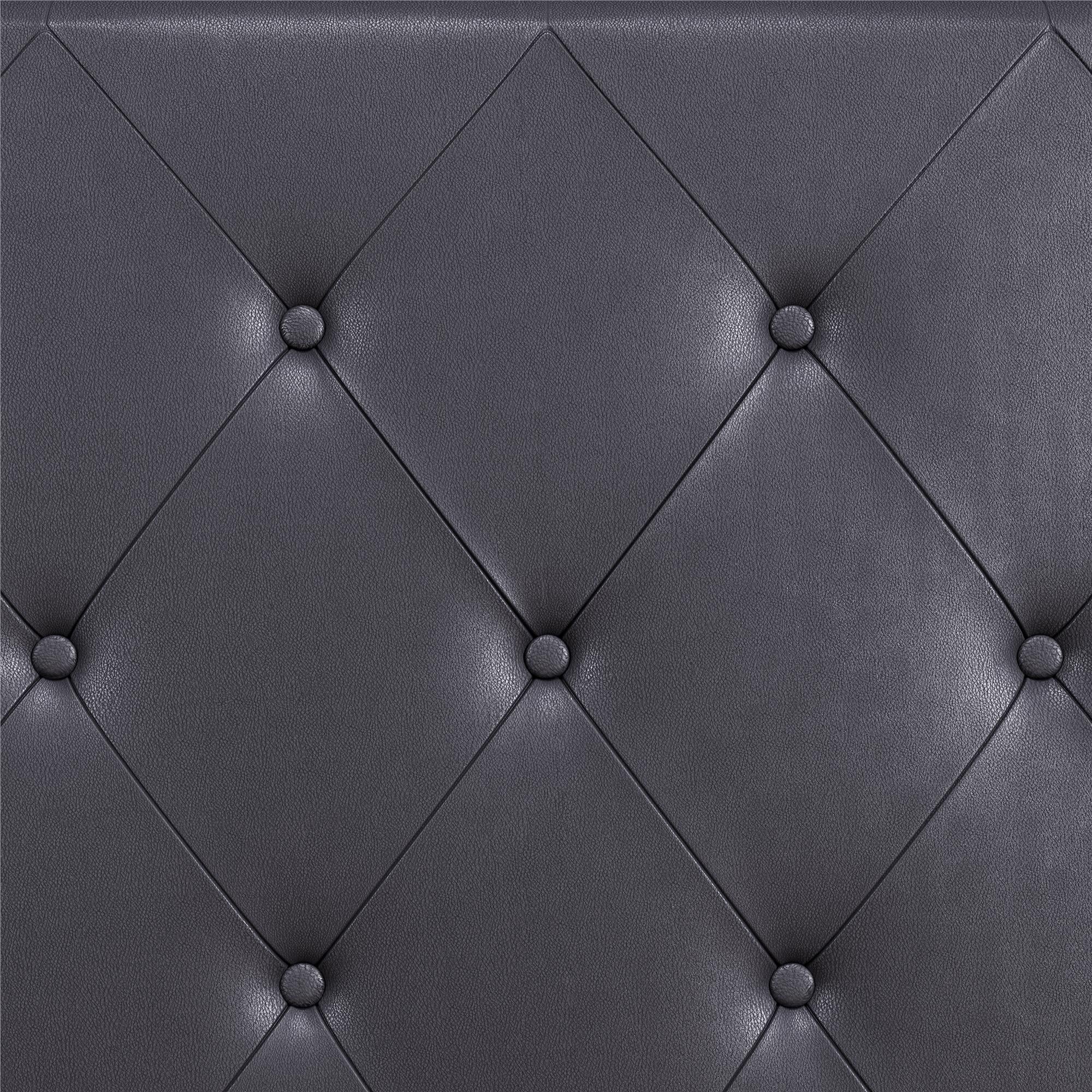 DHP Dakota Upholstered Platform Bed, Queen, Gray Faux Leather