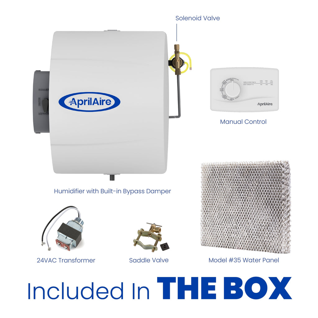 AprilAire 600M Whole-House Humidifier - Manual - Large Capacity Water Saver Furnace Humidifier for Homes up to 4,000 Sq. Ft.