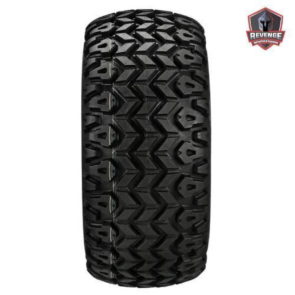 14" Warlock Machined Black Golf Cart Wheels on Tires Combo (23X10-14) Set of 4