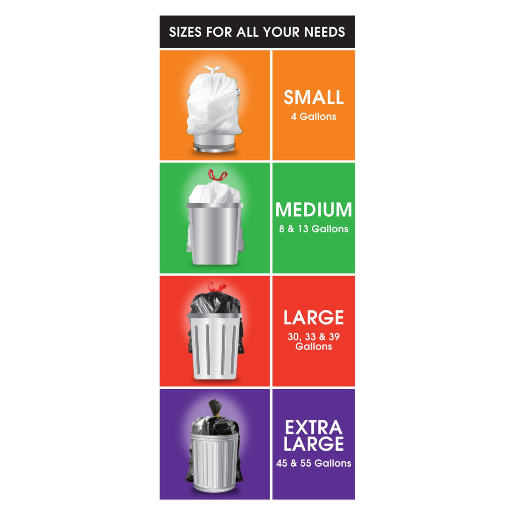 Great Value Strong Flex 13-Gallon Drawstring Tall Kitchen Trash Bags, Fresh Scent, 40 Bags