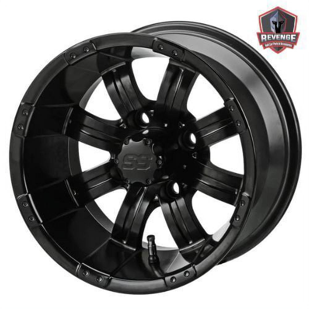 12" Casino Matte Black Golf Cart Wheels and Tires Combo (215/35-12) Set of 4