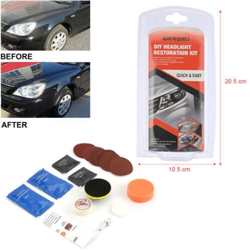 Heavy Duty Headlight Restoration Kit Car Lens Lamp Cleaning Sanding Repair Tools