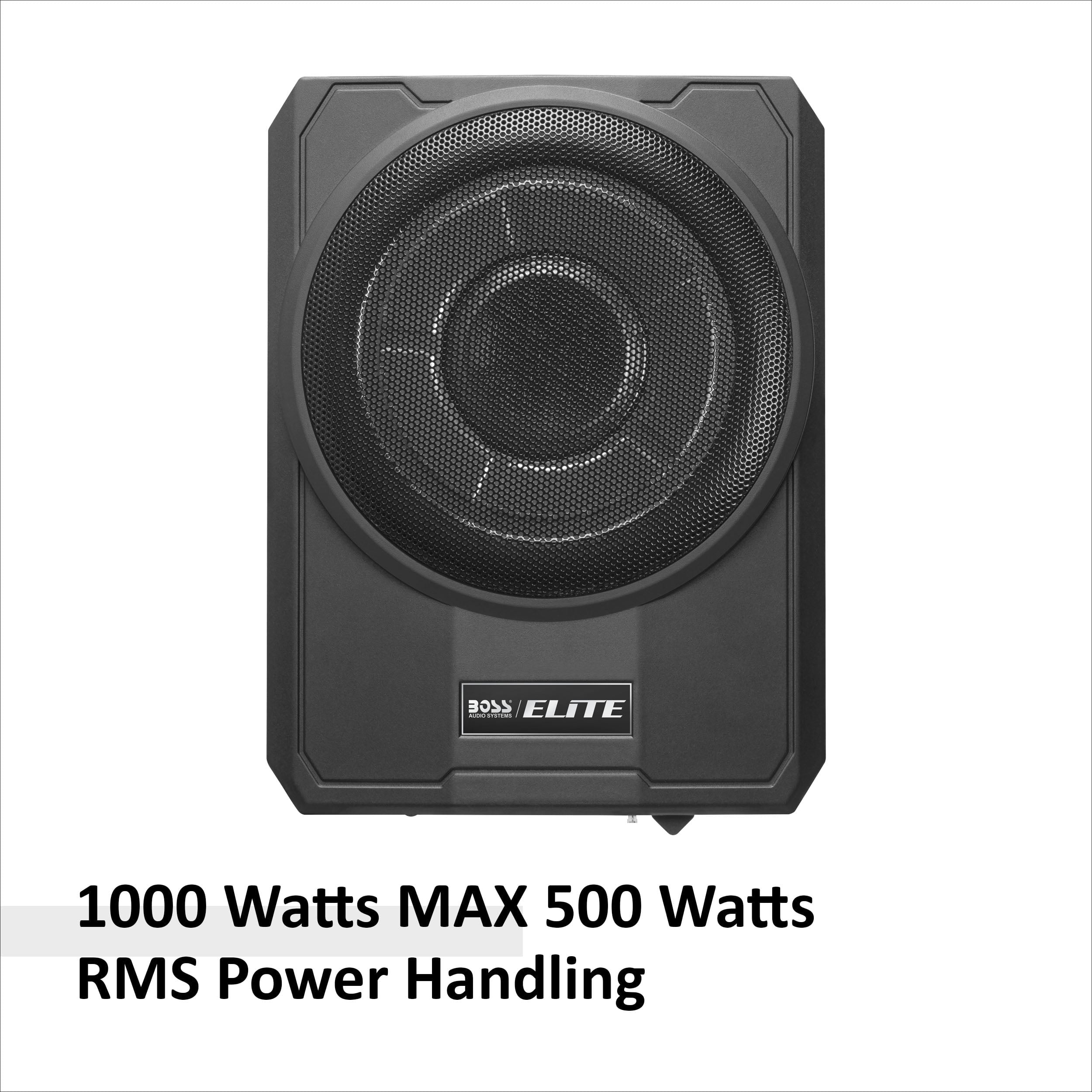 BOSS Audio Systems SLIM10 Elite Series 10 Inch Powered Car Audio Subwoofer - Low Profile, Remote Subwoofer Control, Built In Amplifier, Under Seat, For Truck, Hook Up To Amplifier