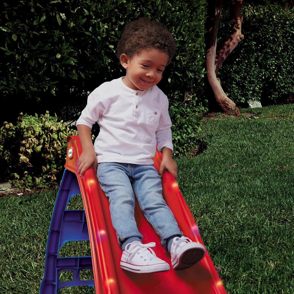 Little Tikes Light up First Slide Indoor Outdoor Playground Slide, Folding Easy Storage, Red, Blue, Kids Toddlers Boys Girls, 18 Months to 6 Years