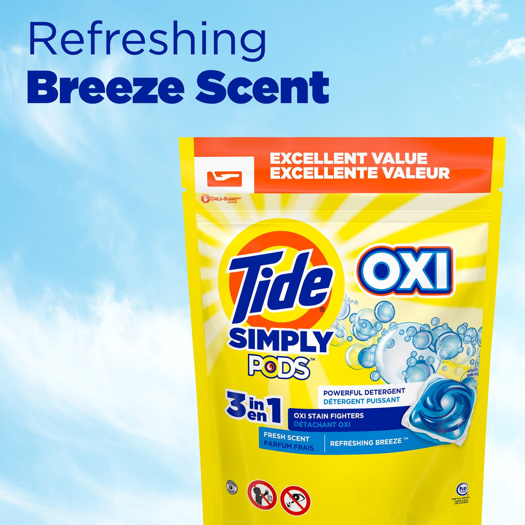 Tide Simply Pods Laundry Detergent Soap Packs, Refreshing Breeze, 43 Ct