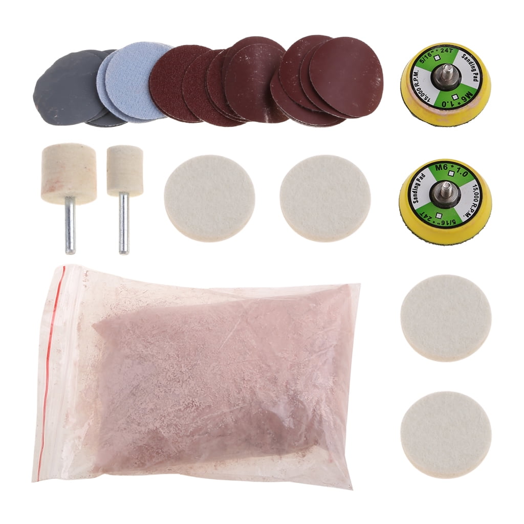 34pcs/Set Deep Scratch Remove Glass Polishing Kit 8 OZ Cerium Oxide Sanding Disc