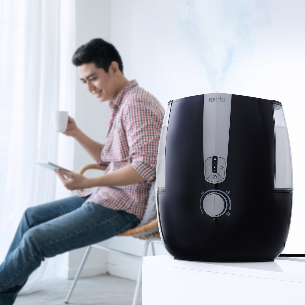 Homedics Total Comfort Plus Ultrasonic Humidifier, 5.3L Water Tank with Warm and Cool Mist with Auto Shutoff, 547 sq./ ft. Coverage Area