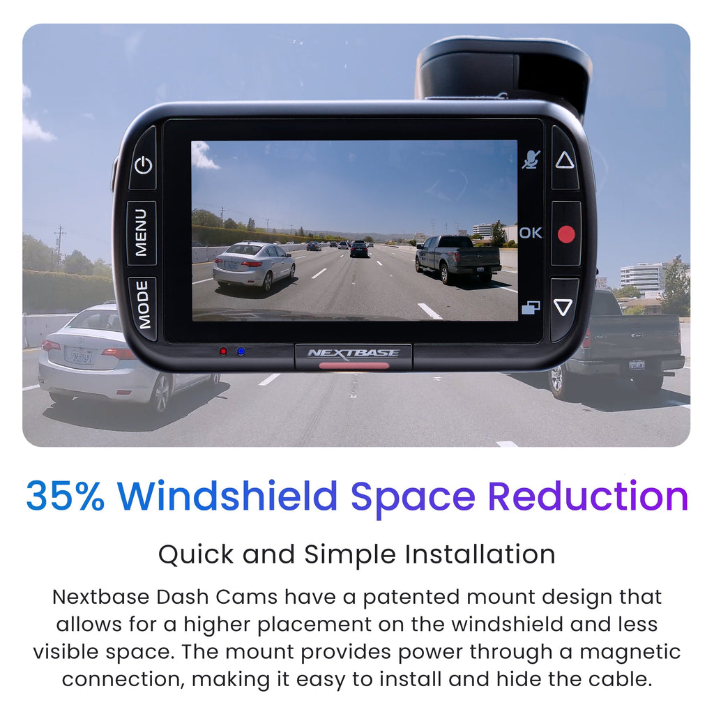 Nextbase DVR122 Compact Dash Cam in Black 122-720p HD 30 FPS HD IPS Screen, 5 Layer Lens, Intelligent Parking Mode, Loop Recording, Click and Go PRO, Night Vision, 0.90 lbs assembled.