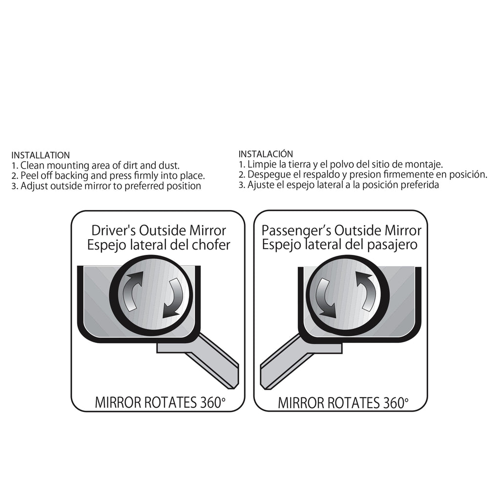 Auto Drive Small Blind Spot Mirrors Pack of 2, Universal Fit Black, 71130WDI