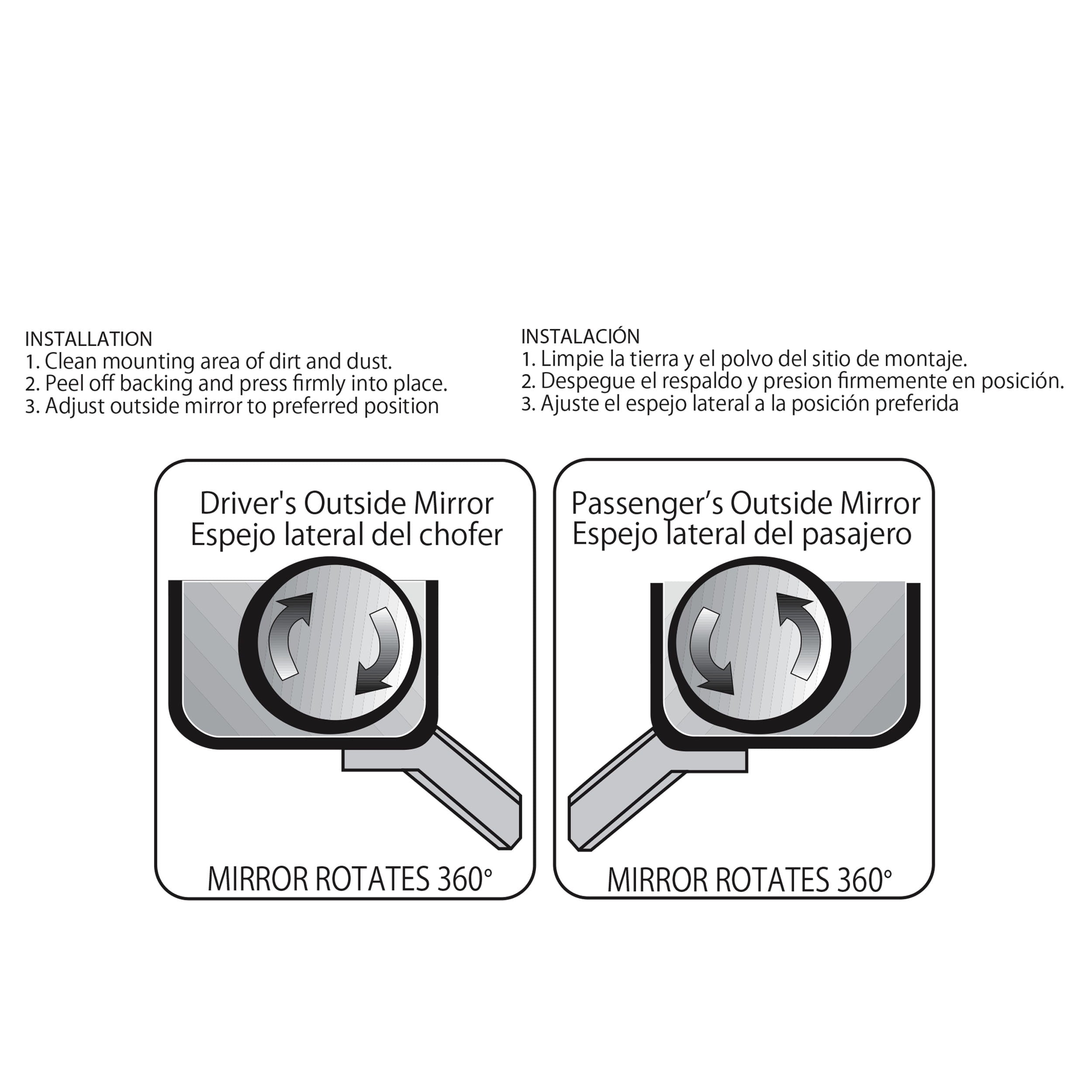 Auto Drive Small Blind Spot Mirrors Pack of 2, Universal Fit Black, 71130WDI