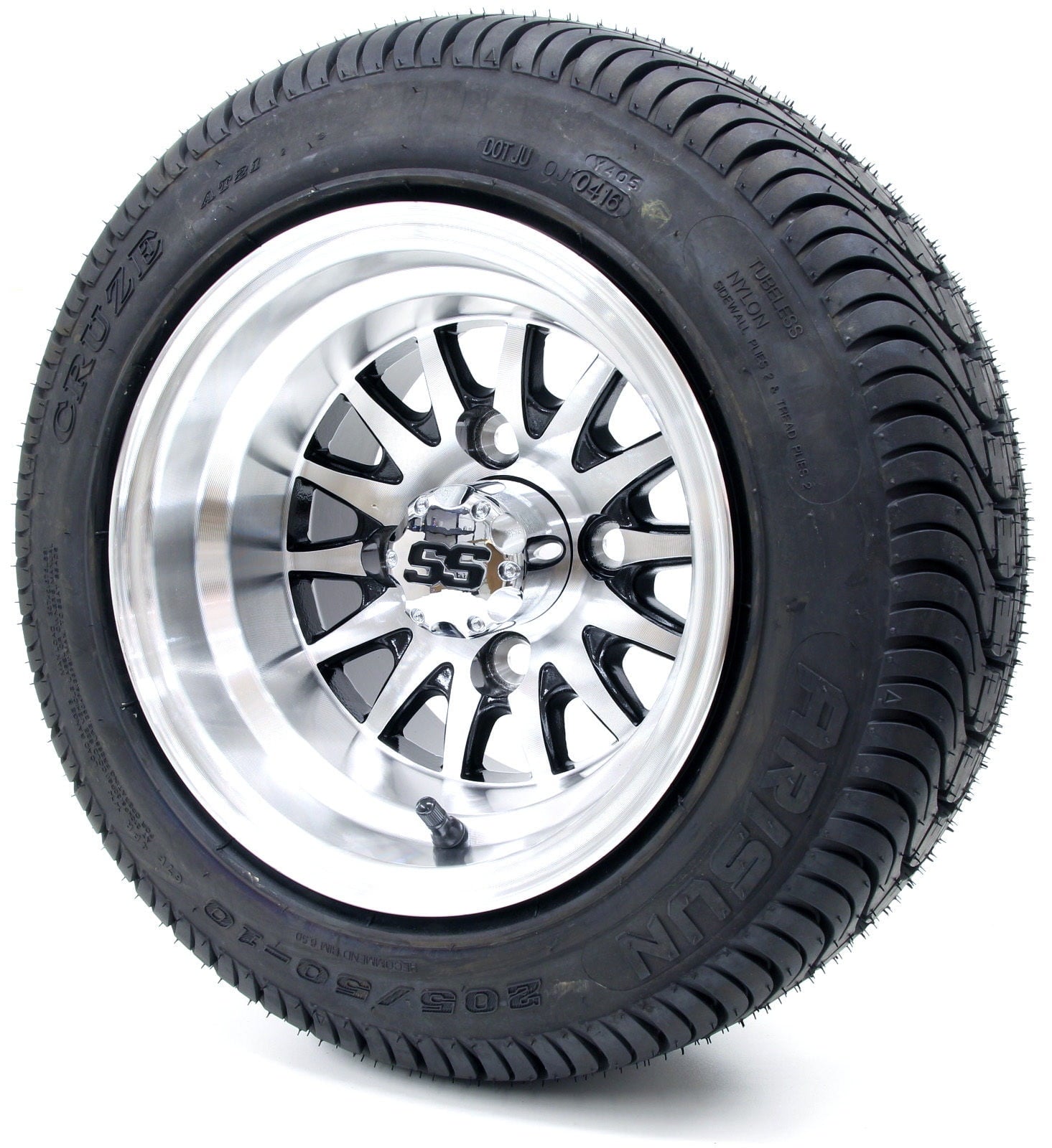 Golf Cart Wheels and Tires - 10" Medusa SS & (205/50-10 or 205/65-10) - Set of 4