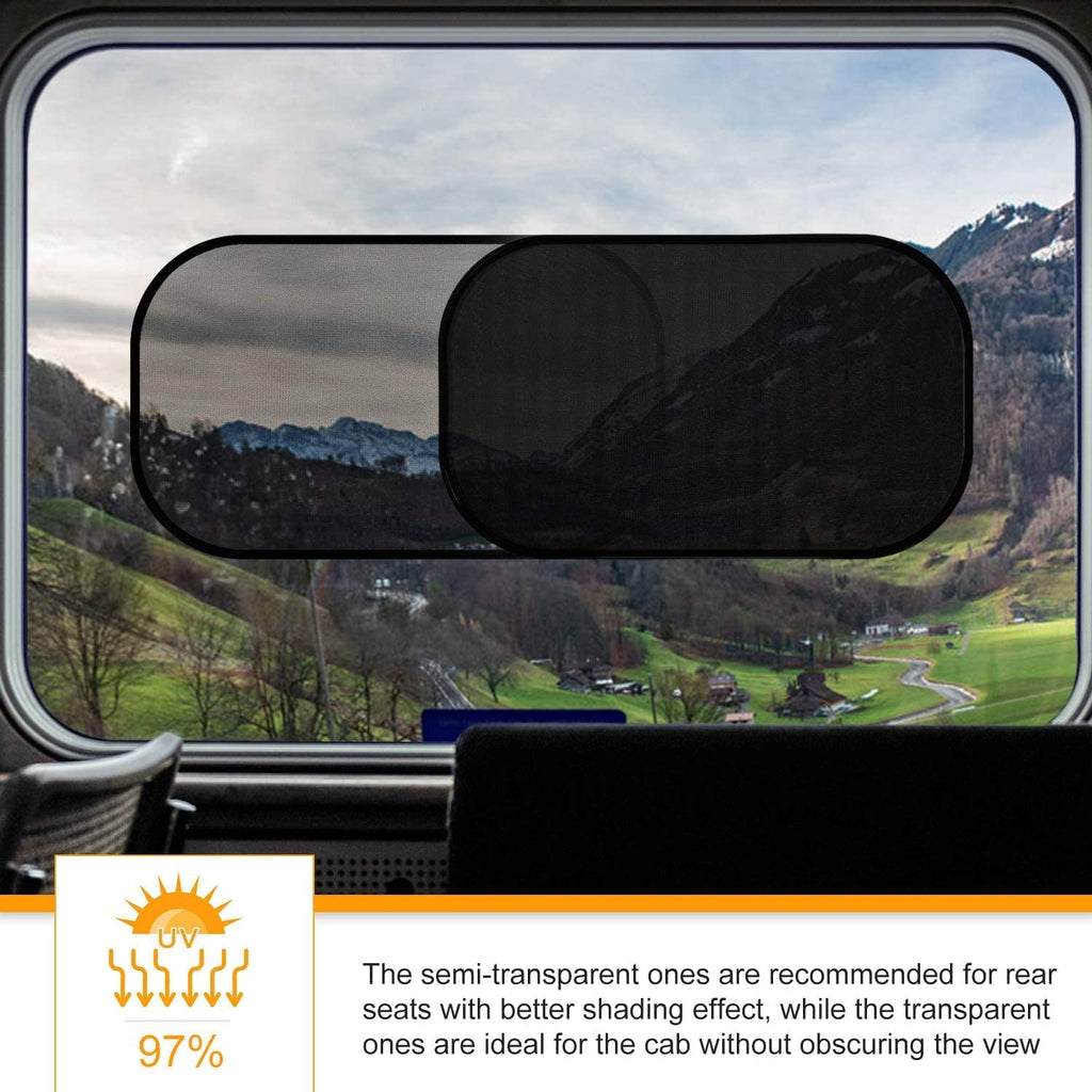 AstroAI Car Window Shade -2 Pack Semi Transparent & 2 Pack Transparent- 20" x 12" Side Car Window Fit SUV and Most Cars