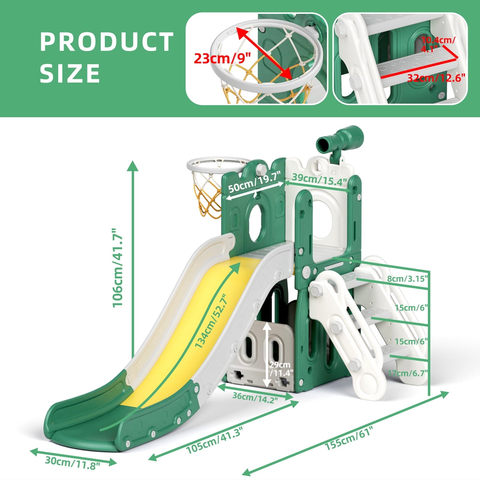 KORIMEFA Toddler Slide for Age 1-3 Outdoor Playset Indoor Playground Kids Slides for Backyard Baby Slide 6 in 1 Climber Slides
