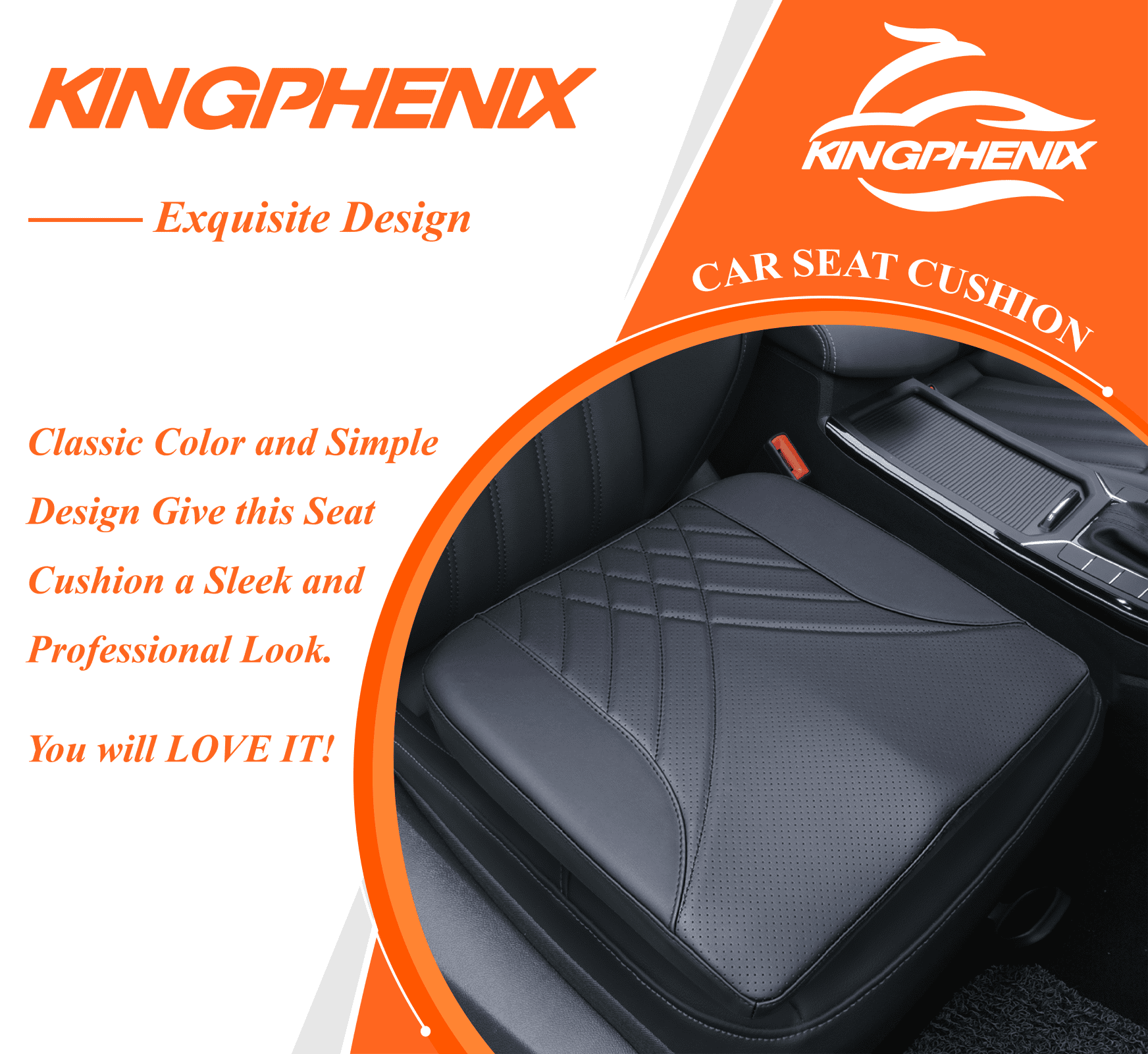 Maxphenix Memory Foam Car Seat Cushion - Coccyx & Back Pain Relief for Car, Truck, Office - Black
