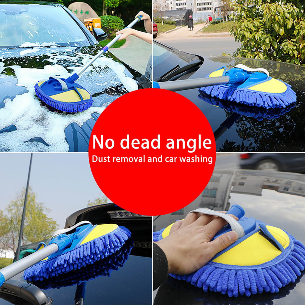 Moocorvic Car Wash Brush Mop Kit Car Detailing Kit Car Wash Kit with Long Handle Car Cleaning Supplies Kit Duster Washing Car Tools Accessories,Replacement Head Pole,