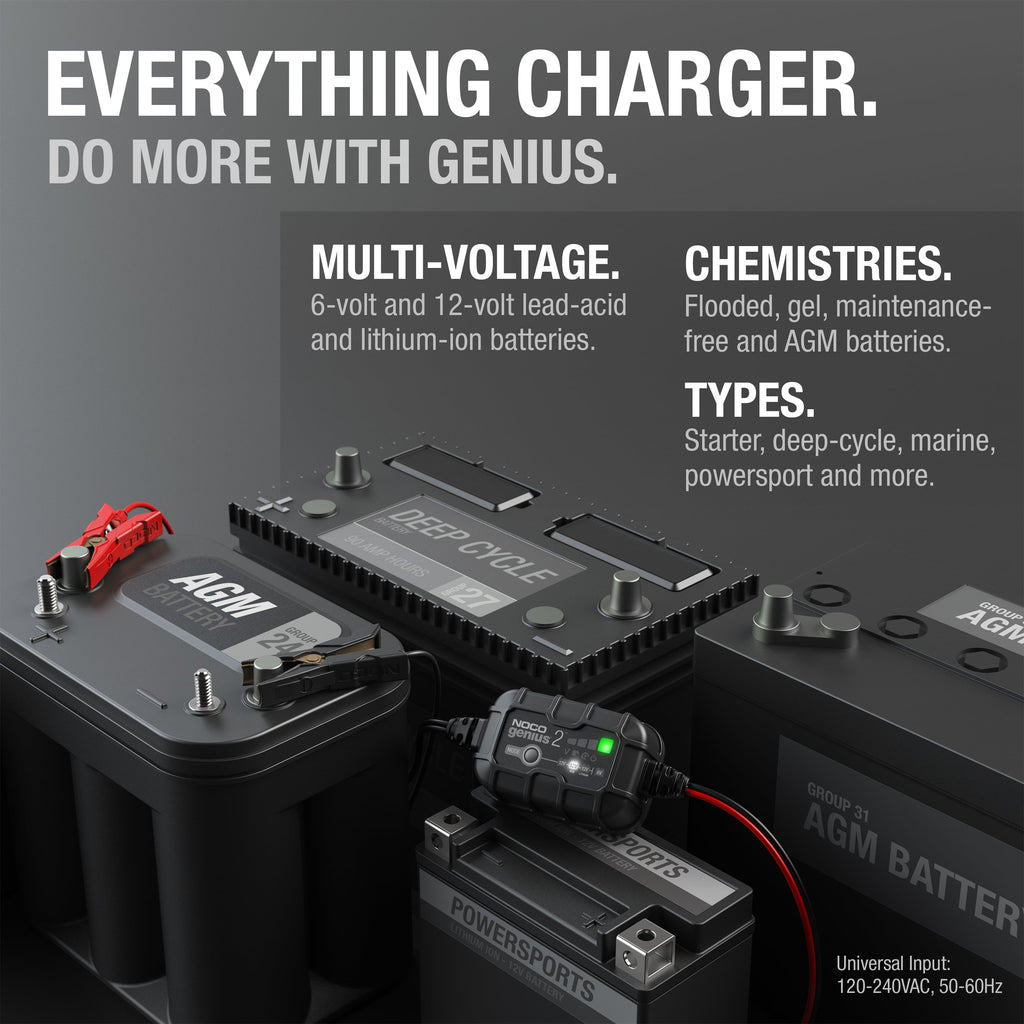 NOCO GENIUS2 6V/12V 2A Smart Battery Charger and Maintainer