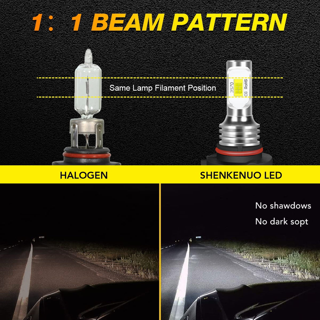 For Chevrolet Cavalier 1995-1999 Combo 9005 9006 881 LED Headlights+Fog Lights 6*Bulbs White,3570