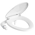 Elongated Manual Bidet Toilet Seat Non Electric, Quick-Release White Quiet-Close Lid, Bidet Seat with Self-Cleaning