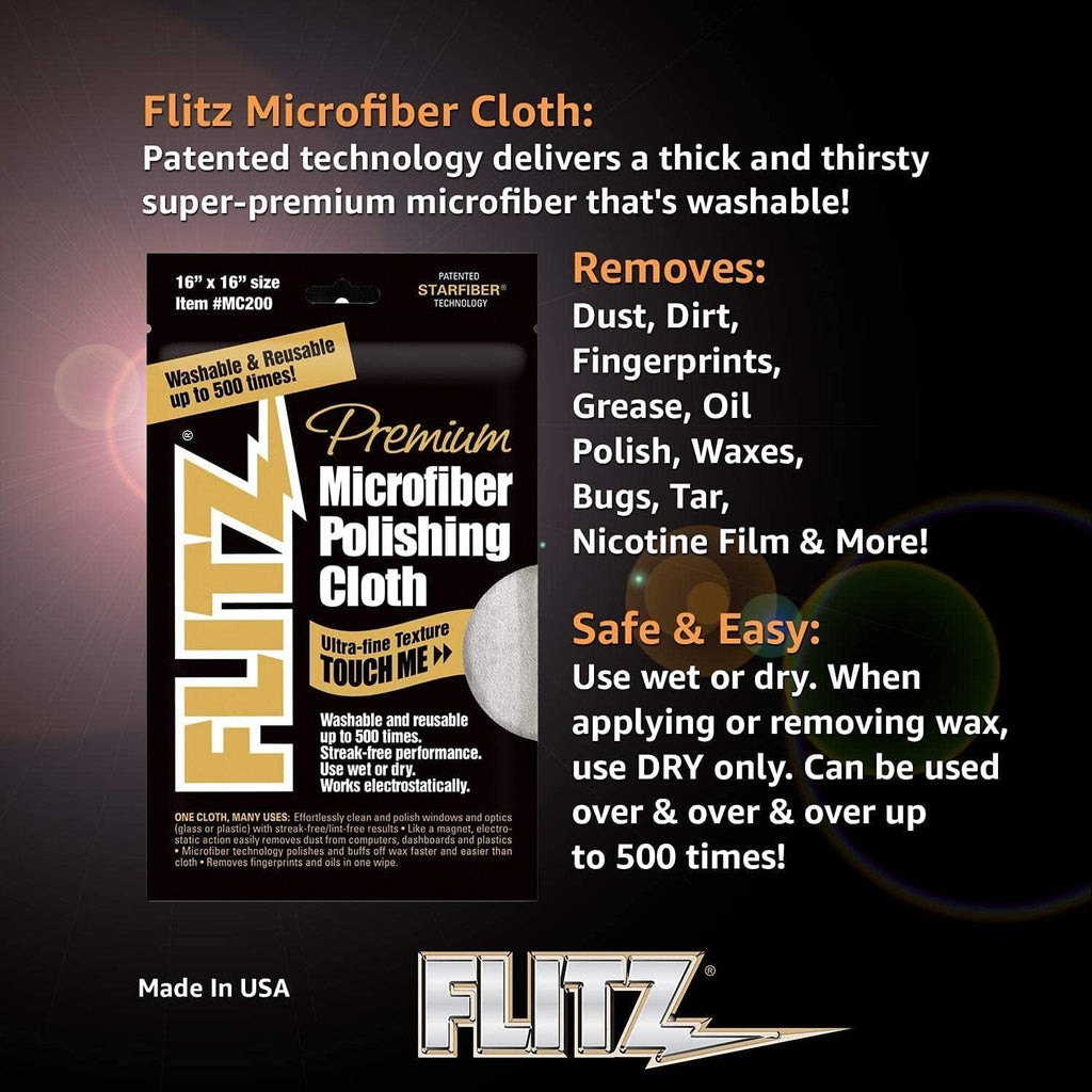 Flitz Microfiber Polishing Cloths - 16" x 16" - 4-Pack