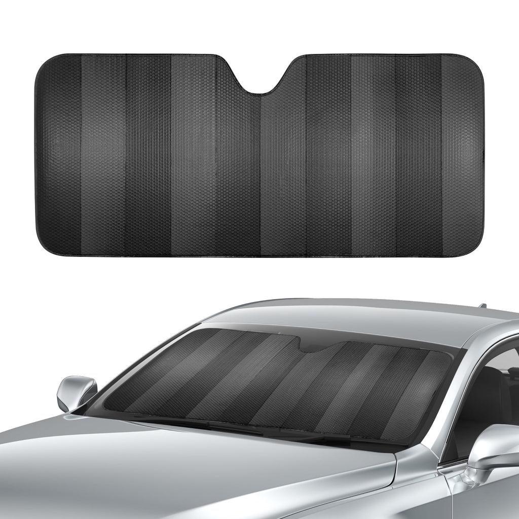 Auto Drive Windshield Black Accordion Sunshade for Models Sedan SUV Hatchback Liftback 1 Count, 63"x 28.5"