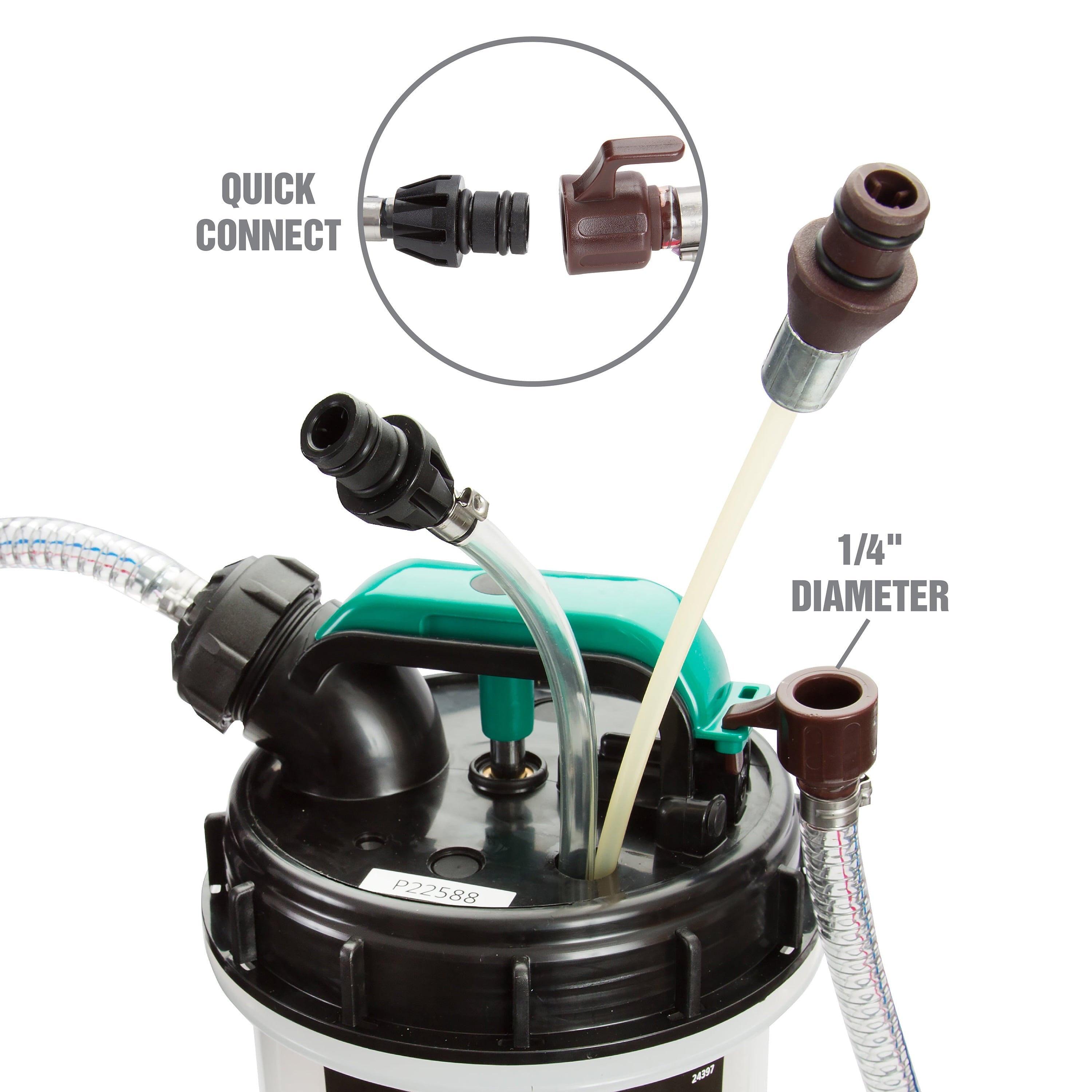 OEMTOOLS 24937 Pneumatic/Manual Fluid Extractor 1.5 Gallon (6L), Oil Extractor, Oil Change Pump, Automotive Oil Extractor Pump, Oil Pump Extractor