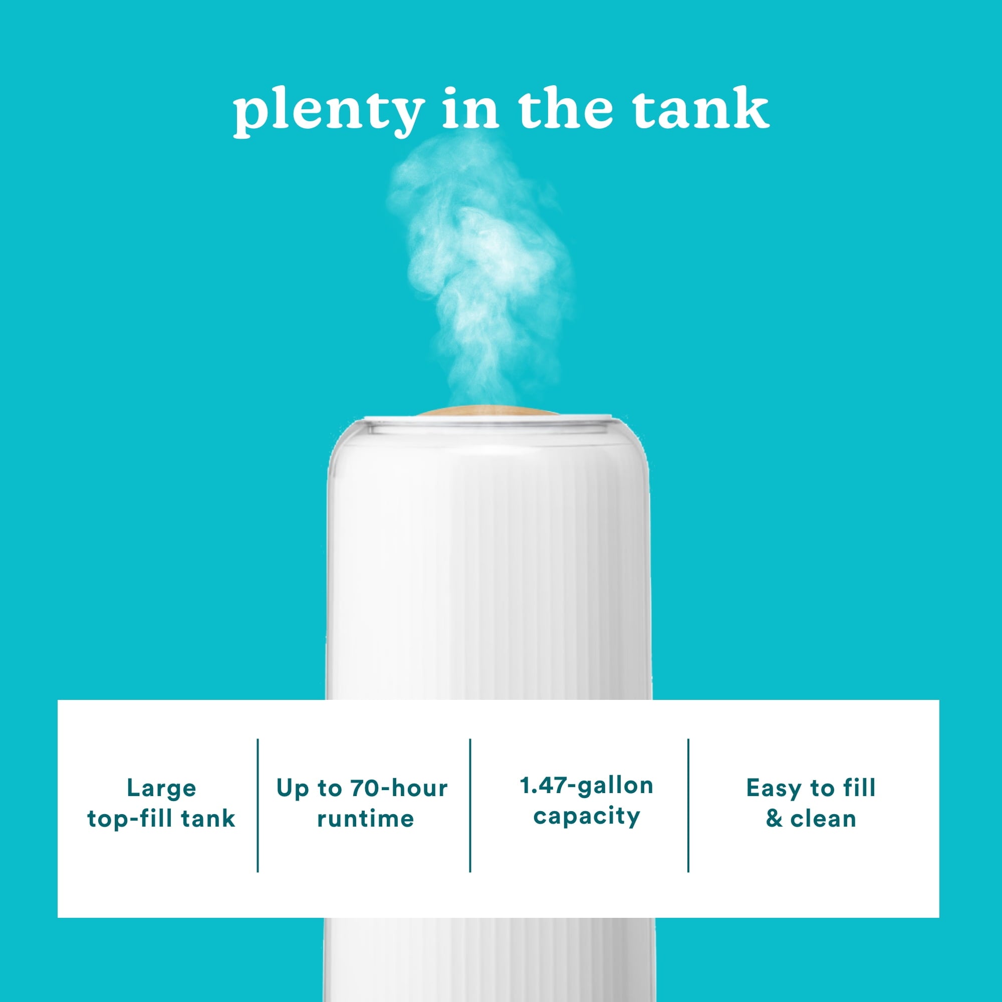 HoMedics Total Comfort Deluxe Ultrasonic Humidifier Top Fill, Large Humidifier for for Bedroom, Plants, Office - Top-Fill 1.47 Gallon White UHE-CMTF91