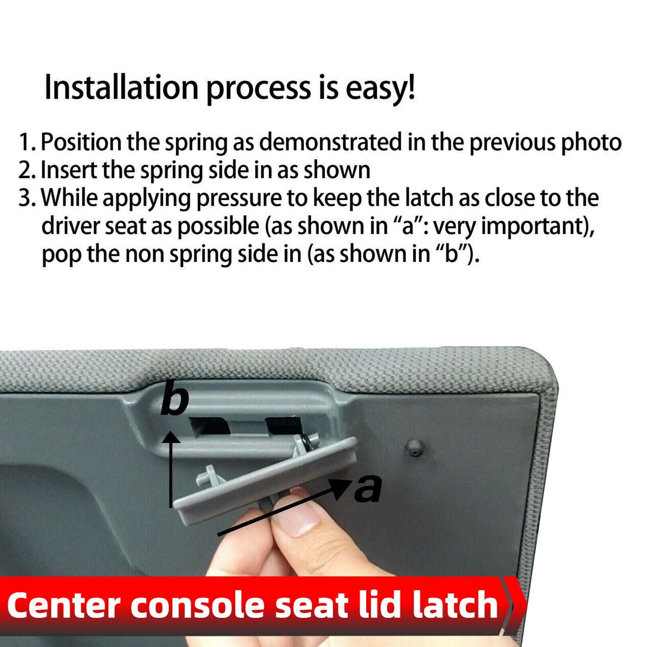 Kojem Center Console Jump Seat Lid Latch for 2010-2018 Ford F150 F-150 Replacement for BL34-18672A66 Gray