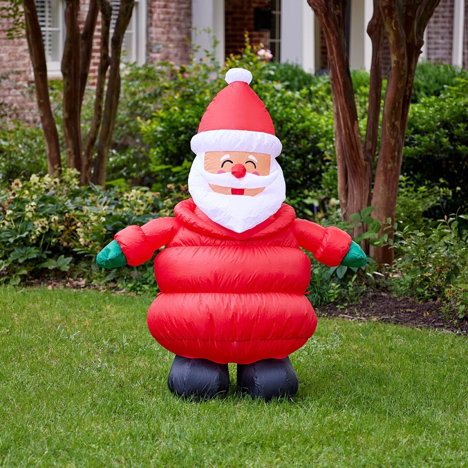 4.5ft Puffy Coat Santa - Lighted Christmas Inflatable by Seasonal LLC