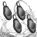 [4 Pack] AirTag Holder Keychain, IPX7 Waterproof Protective Air Tag Holder, Dropproof AirTag Keychain Cover, Full-Body Shockproof, Anti-Scratch, AirTag Case for Keys, Black