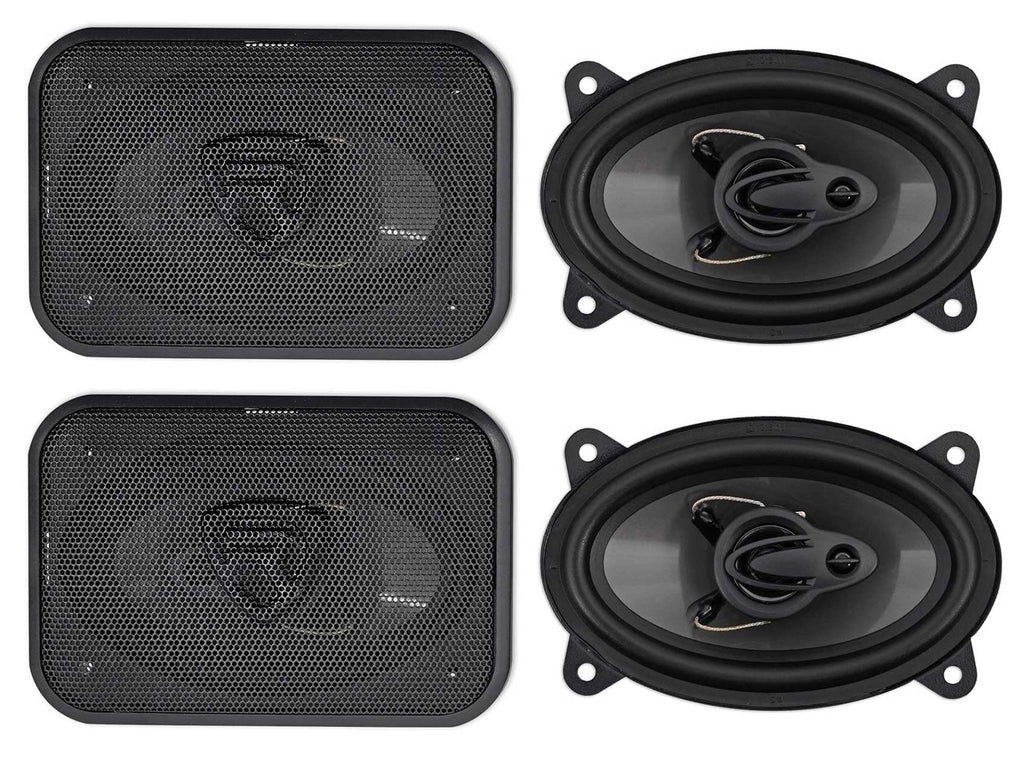 (4) Rockville RV46.3A 4x6" 3-Way Car Speakers 1000 Watts/140 Watts RMS CEA Rated
