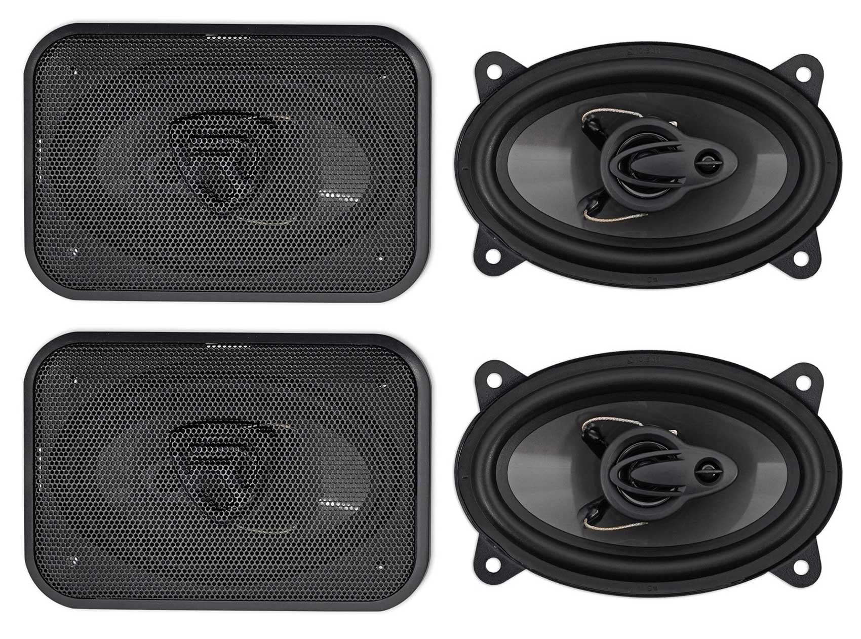 (4) Rockville RV46.3A 4x6" 3-Way Car Speakers 1000 Watts/140 Watts RMS CEA Rated