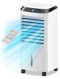 4-in-1 Evaporative Air Cooler, Portable Air Cooling Fan with Negative Ion, Swamp Cooler with Remote, LED Display, Quite, Casters for Home, Office