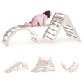 4-in-1 Wooden Pikler Climbing Triangle Foldable Pikler Triangle Ladder with Rock Climbing Ramp and Pikler Arch,Montessori Climber Ladder Slide,Climbing Toys for Toddlers 18m-6yrs