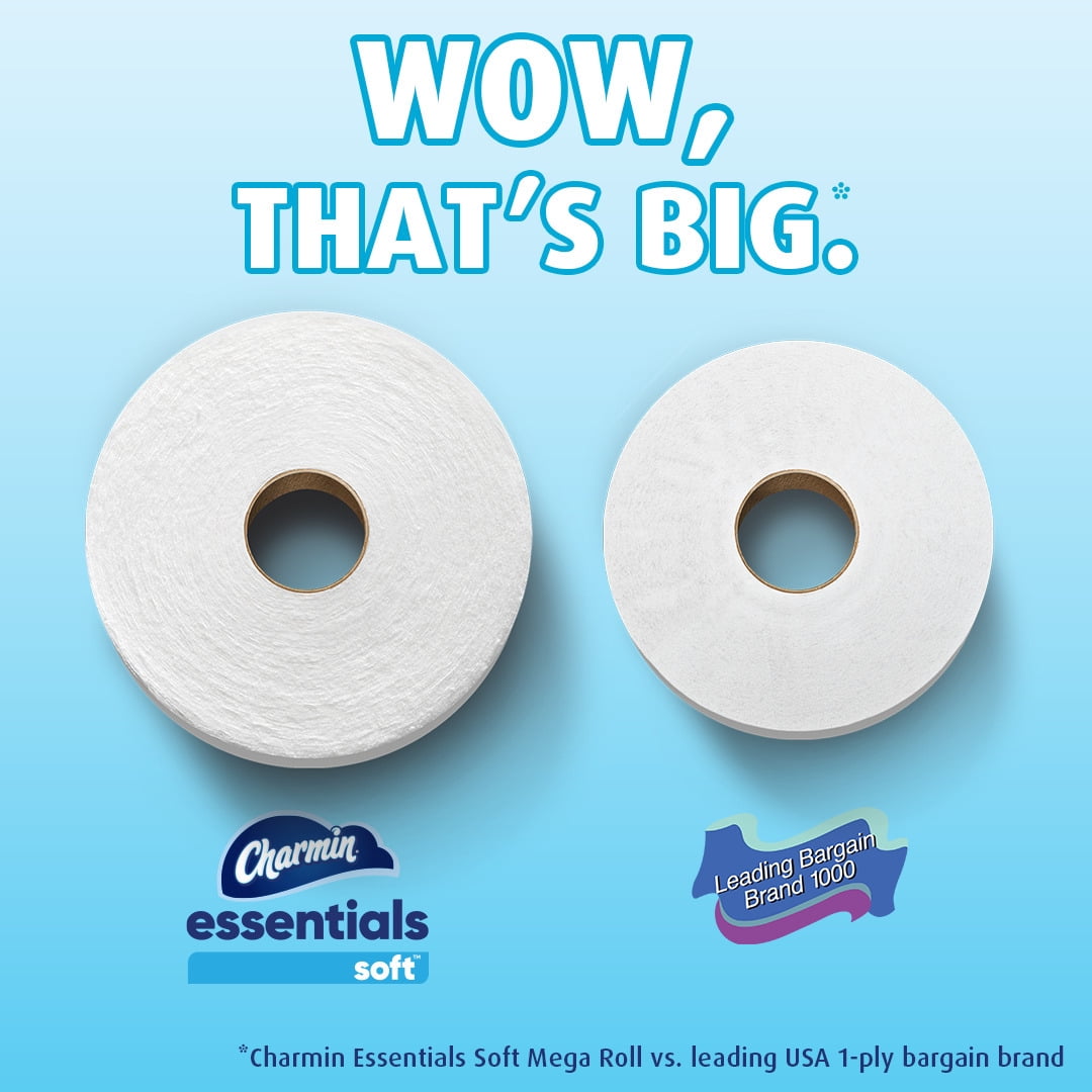 Charmin Essentials Soft Toilet Paper, 6 Mega Rolls