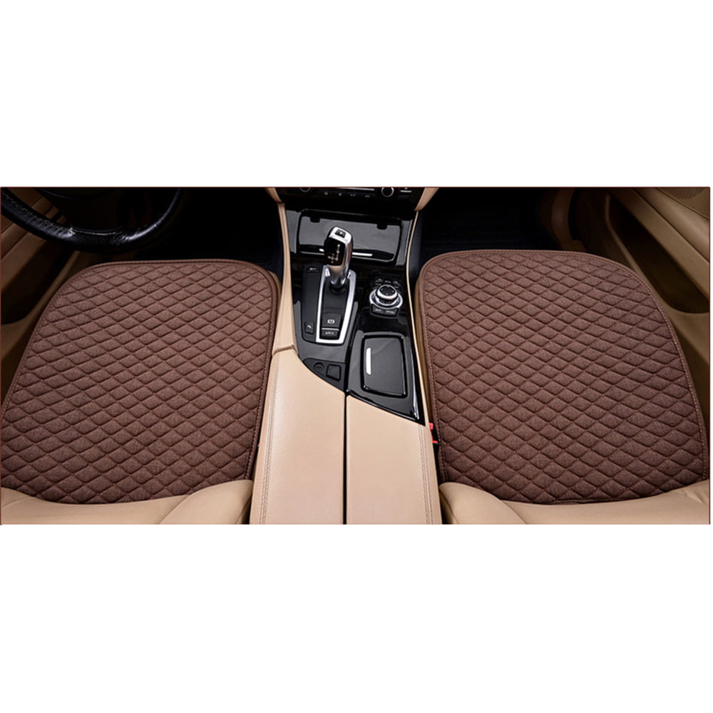 Top-Max Universal Car Seat Cushion Anti-Slip Flax Pad, Comfortable Cool Down Pad for Summer Car Home Office Use, 19.6"x20.4" Brown