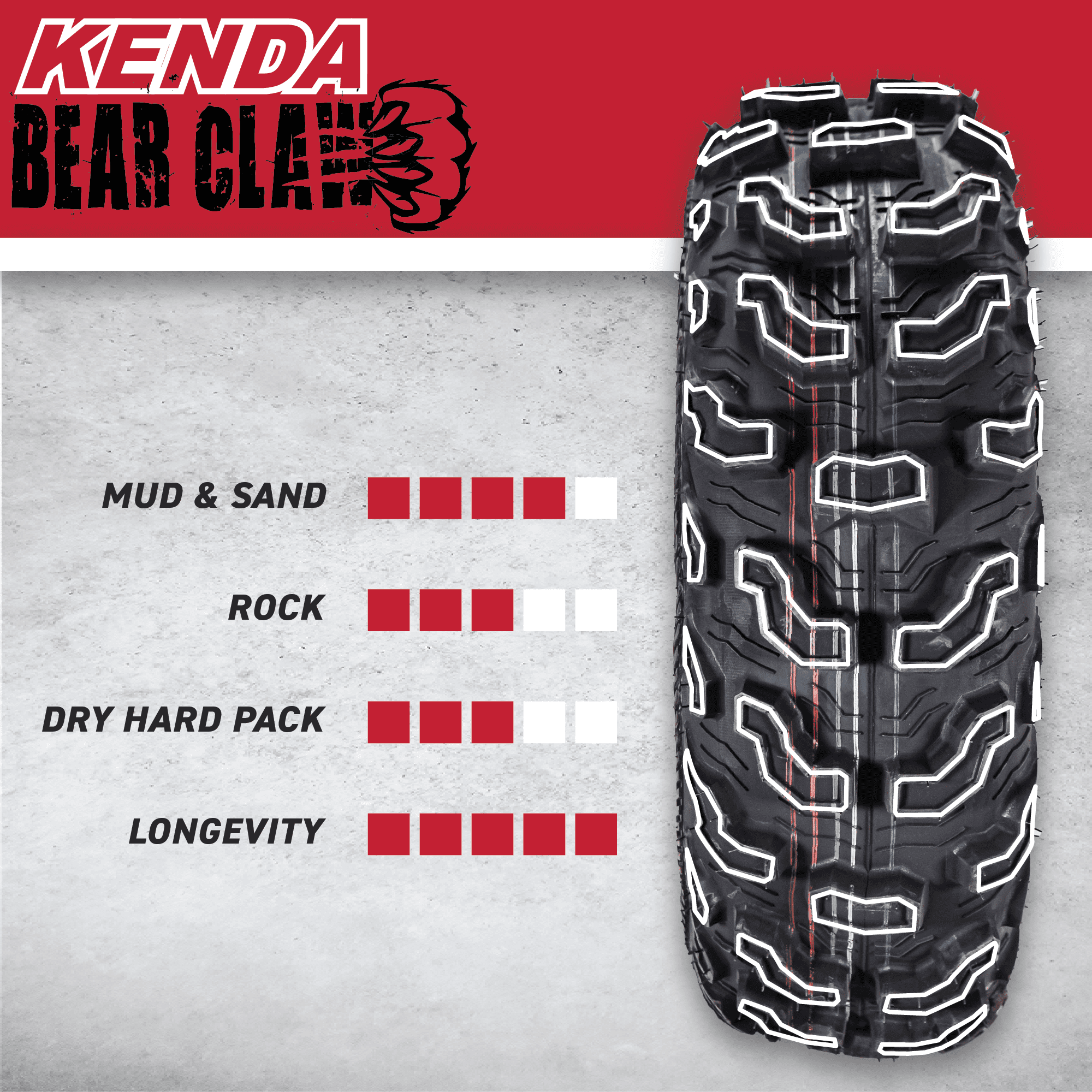 Kenda Bear Claw EX 23x8-11 Front ATV 6 PLY Tires - 2 Pack