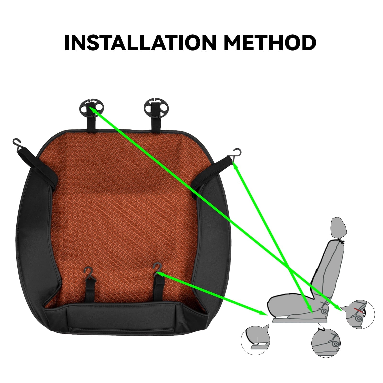 XUKEY Car Seat Cushion Front Cover Winter PU Leather Black Chair Protector Universal Anti-slip Pad Soft
