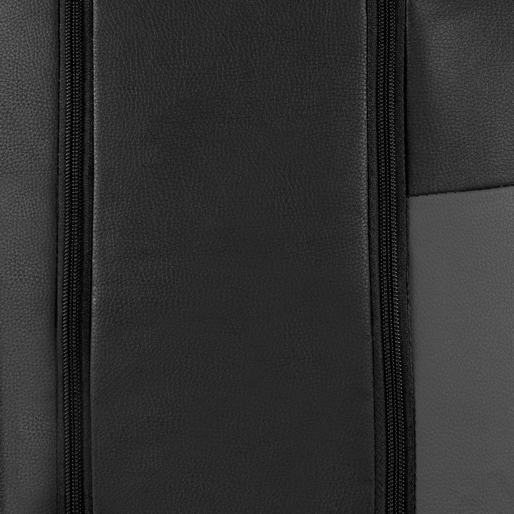 BDK Classic Gray Faux Leather Car Seat Covers Full Set, Front & Rear Bench Seat Cover for Cars Truck