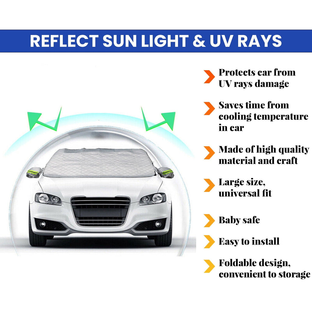 XUKEY Mutifunction Car Windshield Snow Cover Winter Ice Frost Freeze Sun Rain Protector Universal