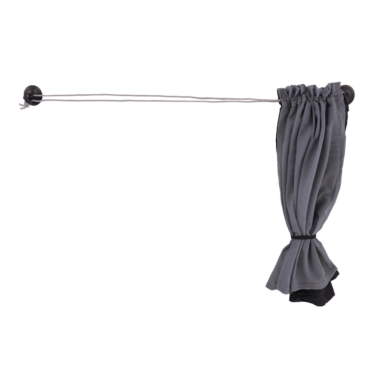 Auto Drive 2PK Grey Color Double Layer Curtain Sun Shade of Product Size 26" x 19.68"